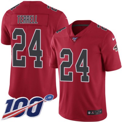 Nike Atlanta Falcons #24 A.J. Terrell Red Youth Stitched NFL Limited Rush 100th Season Jersey Youth